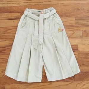 Oilily Belted Corduroy Pleated Pant Skirt, Size 104 (4 years)